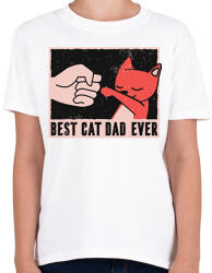 printfashion Cat dad - Gyerek póló - Fehér (2397964)