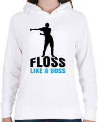 printfashion Floss like a boss - táncos - Női kapucnis pulóver - Fehér (1421586)