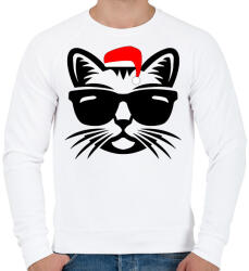 printfashion Karácsonyi cica - Férfi pulóver - Fehér (11125345)