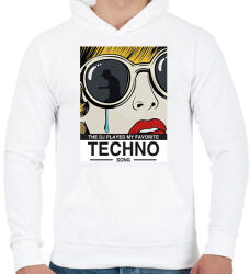 printfashion DJ lejátszotta a kedvenc számom - Férfi kapucnis pulóver - Fehér (1803730)