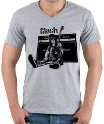 printfashion slash 2 - Férfi V-nyakú póló - Sport szürke (13537504)
