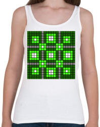 printfashion Kockás minta - Női atléta - Fehér (10861855)