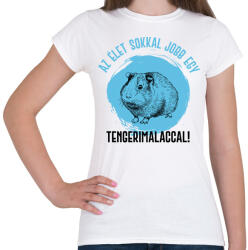 printfashion Az élet sokkal jobb egy tengerimalaccal - Női póló - Fehér (7089946)