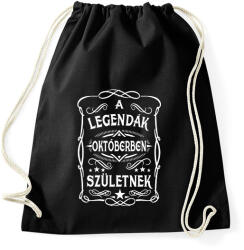 printfashion A legendák októberben születtek - Sportzsák, Tornazsák - Fekete (7407496)