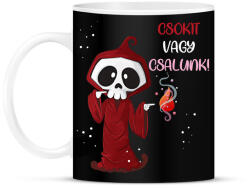 printfashion Csokit vagy csalunk halloween csontváz - Bögre - Fekete (9456693)