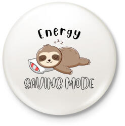 printfashion Lajhár Energy saving mode - Kitűző, hűtőmágnes - Fehér (14382067)