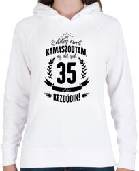 printfashion kamasz-35-black - Női kapucnis pulóver - Fehér (598324)