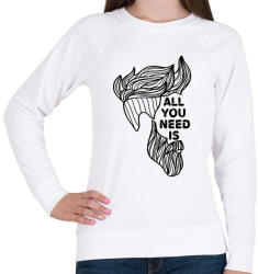 printfashion All you need is (beard) - Női pulóver - Fehér (6837187)