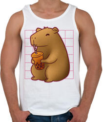printfashion Capybara bubis teával - Férfi atléta - Fehér (14482337)