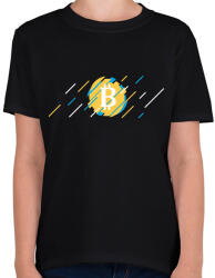 printfashion BITCOIN 4 EVER 64 - Gyerek póló - Fekete (6202921)