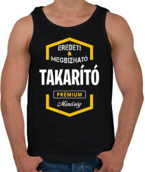 printfashion Takarító prémium minőség - Férfi atléta - Fekete (1469114)