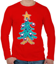 printfashion Fenyőfa - Férfi hosszú ujjú póló - Piros (5096625)