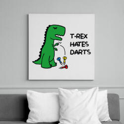 printfashion T-rex hates darts - Vászonkép - Fehér (11742596)