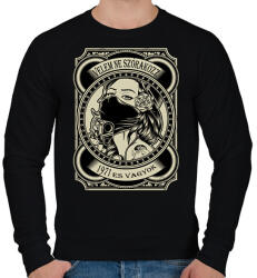printfashion 1971 Velem ne szórakozz - Férfi pulóver - Fekete (5918885)