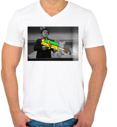 printfashion A sebhelyesarcú - Férfi V-nyakú póló - Fehér (10902754)