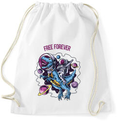 printfashion Free forever - Dínó és űrhajós - Sportzsák, Tornazsák - Fehér (6929879)
