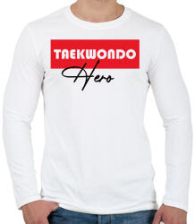 printfashion Taekwondo hero - Férfi hosszú ujjú póló - Fehér (7565779)