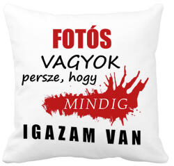 printfashion Fotós vagyok. . . - Párnahuzat, Díszpárnahuzat - Fehér (16287233)