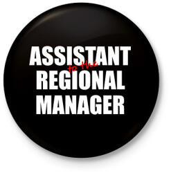 printfashion The Office - Assistant to the regional manager WHITE - Kitűző, hűtőmágnes - Fekete (7251503)