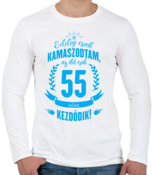 printfashion kamasz-55-cyan - Férfi hosszú ujjú póló - Fehér (609168)