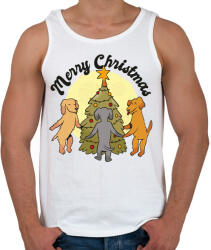 printfashion Kutyás karácsony - Férfi atléta - Fehér (5635515)