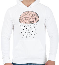printfashion Brainstorming - Férfi kapucnis pulóver - Fehér (15591139)