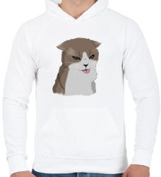 printfashion Mém cica #1 - Férfi kapucnis pulóver - Fehér (14441056)
