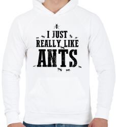 printfashion Really like ants - Férfi kapucnis pulóver - Fehér (15941814)