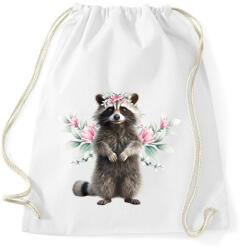 printfashion Mosómaci virágokkal - Sportzsák, Tornazsák - Fehér (14459031)