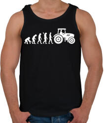 printfashion Traktoros evolúció - Férfi atléta - Fekete (1193534)
