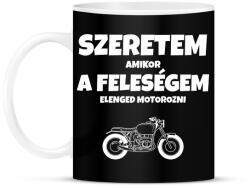 printfashion Szeretem, amikor a feleségem elenged motorozni - Bögre - Fekete (11497160)