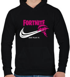 printfashion Just Play it! - Férfi kapucnis pulóver - Fekete (1316284)