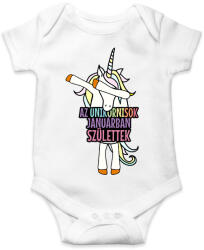 printfashion Unikornis szülinap január - Baba Body - Fehér (1927849)