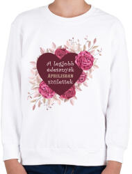 printfashion Legjobb édesanyák április - Gyerek pulóver - Fehér (4789092)