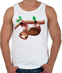 printfashion Lajhár mászik - Férfi atléta - Fehér (12052530)