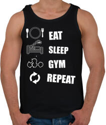 printfashion EAT SLEEP GYM REPEAT - Férfi atléta - Fekete (7350521)