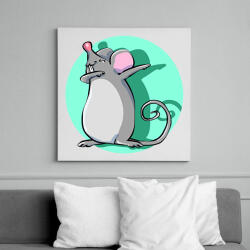 printfashion Dabbing egér - Vászonkép - Fehér (6625341)