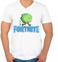 printfashion Fortnite Hide - Férfi V-nyakú póló - Fehér (2429589)