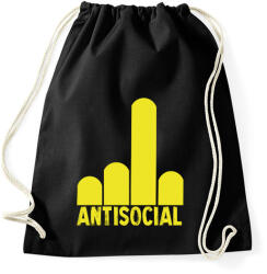 printfashion Antisocial finger - Sportzsák, Tornazsák - Fekete (7030637)