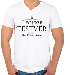 printfashion got-legjobb-testver-black - Férfi V-nyakú póló - Fehér (1033042)