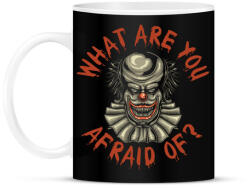 printfashion Horror bohóc - What are you afraid me? - Bögre - Fekete (4919957)