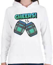 printfashion Cheers! Fortnite Chug Jug - Női kapucnis pulóver - Fehér (958982)