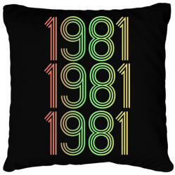 printfashion 1981 - Párnahuzat, Díszpárnahuzat - Fekete (4276653)