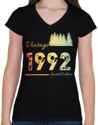 printfashion 1992 - Női V-nyakú póló - Fekete (12619913)
