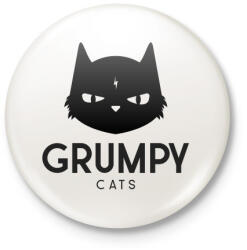 printfashion Grumpy Cats - Kitűző, hűtőmágnes - Fehér (5145523)