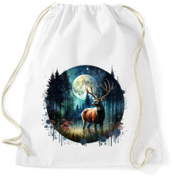 printfashion Szarvas - erdei telihold - ajándék vadászoknak - Sportzsák, Tornazsák - Fehér (15377576)