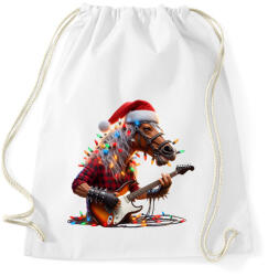printfashion Vicces karácsonyi rocker party ló - Sportzsák, Tornazsák - Fehér (15232210)