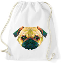 printfashion Mopsz kutya - Sportzsák, Tornazsák - Fehér (1023608)