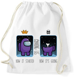 printfashion Among us - how it started - Sportzsák, Tornazsák - Fehér (4184704)