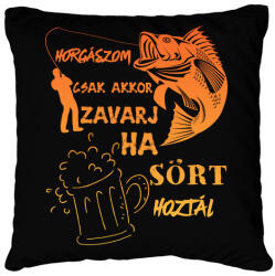printfashion Horgászom csak akkor zavarj ha sört hoztál - Párnahuzat, Díszpárnahuzat - Fekete (4711336)